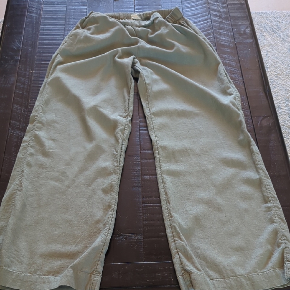 Caslon Green Linen Wide Leg Pants
